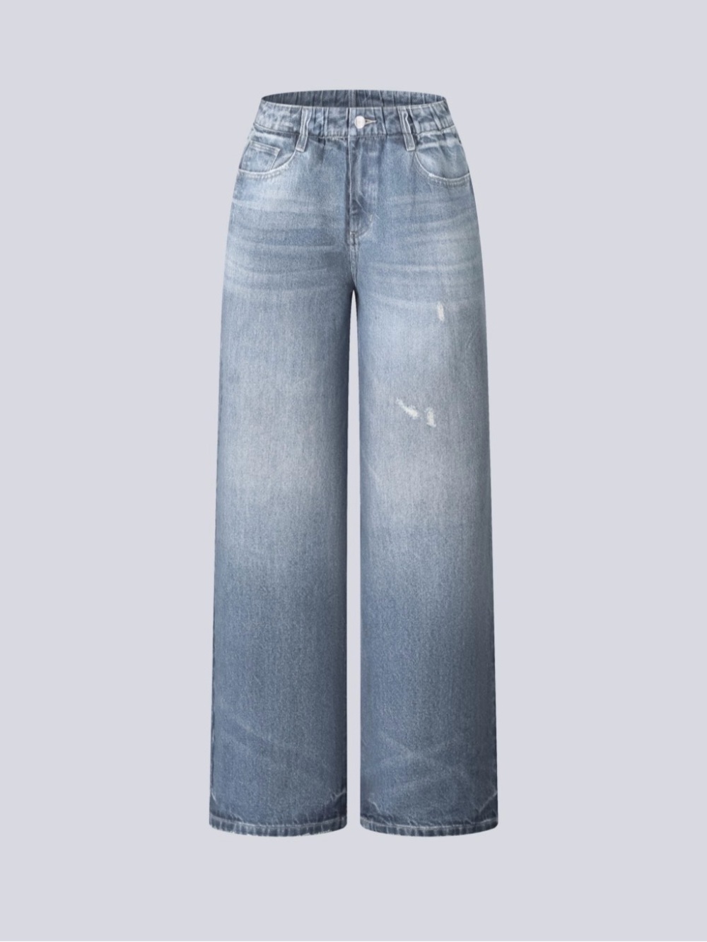 HALARA mid-rise denim print French Terry casual sweatpants Jean size Medium - Picture 9 of 10